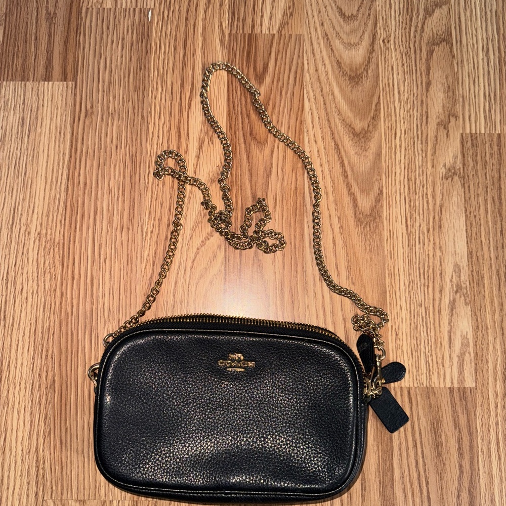 Coach Black and Gold Crossbody Bag